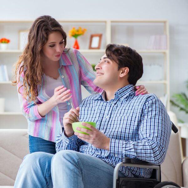 sister caring for brother