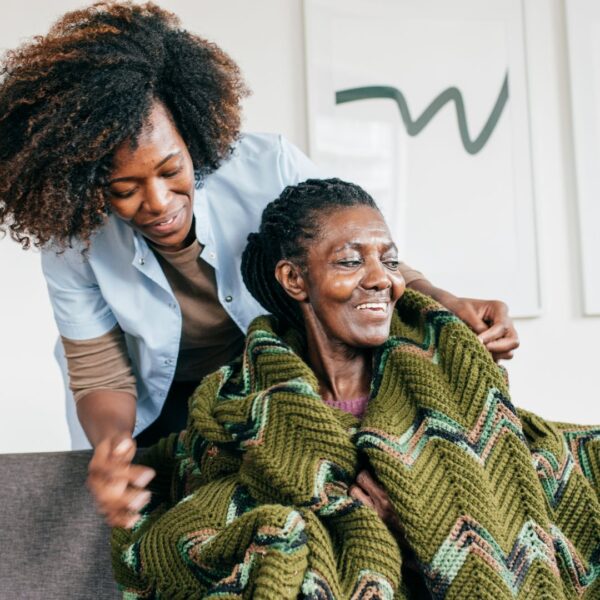 woman taking care of her mom